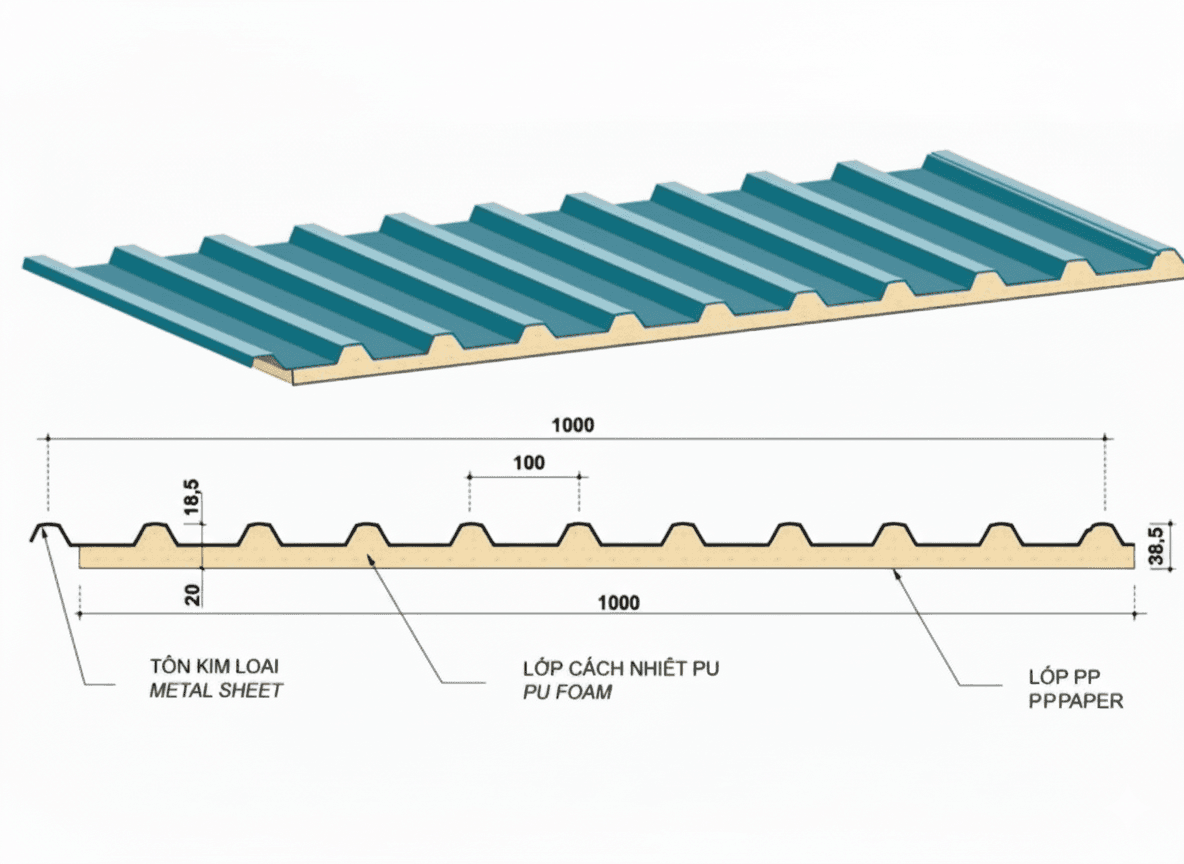Roof panel illustration for WP-2015LH Polyol